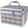 Beige Aluminum Cosmetic Cases / Abs Tool Cases For Carry Cosmetic Tool